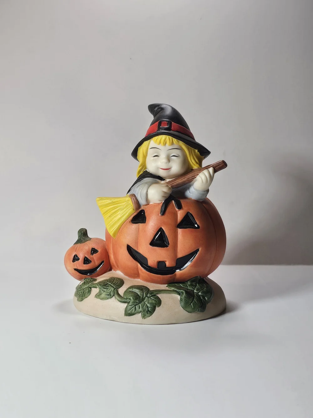 Vintage Walmart Halloween Witch JackO Lantern Ceramic Pumpkin Fall Decor
